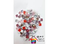 玻璃正方磚(紅粉紫色系)1公分1000克裝Z1547